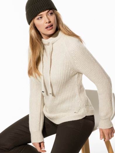 Kuschelgarn-Pullover Creme