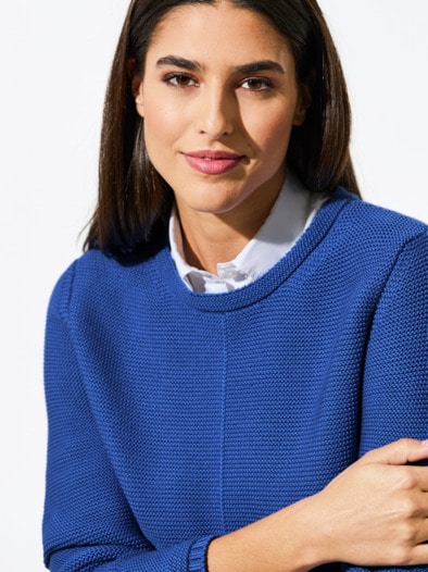 Baumwoll-Pullover Everyday Tintenblau