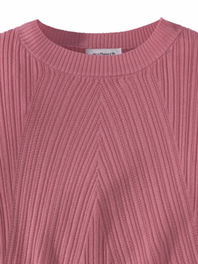 Hautschmeichler-Pullover Chevron Rosenholz