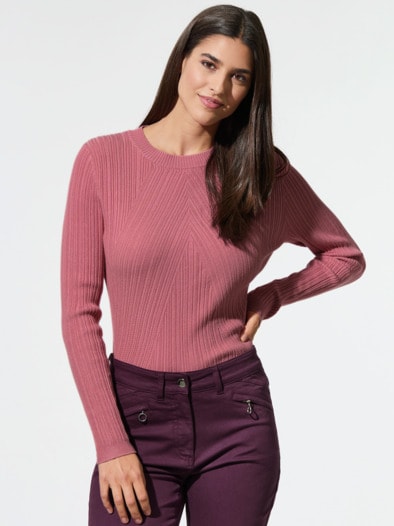 Hautschmeichler-Pullover Chevron Rosenholz