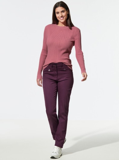 Hautschmeichler-Pullover Chevron Rosenholz