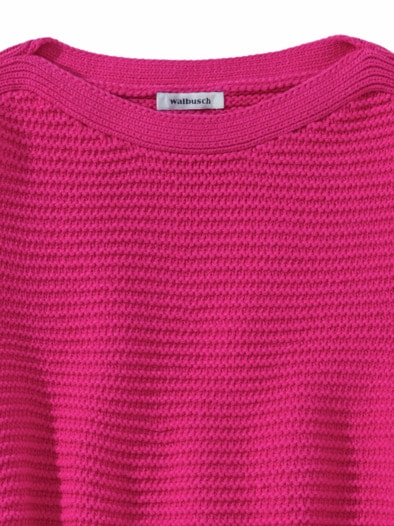 Breton-Pullover Baumwollmix Fuchsia