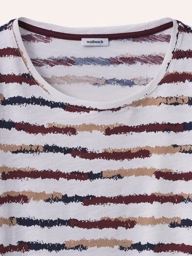 Baumwollshirt Abstract Stripe Merlot