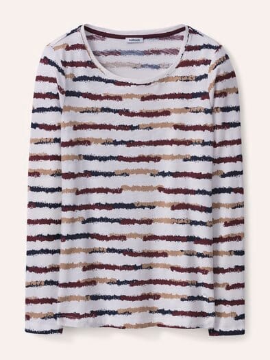 Baumwollshirt Abstract Stripe Merlot