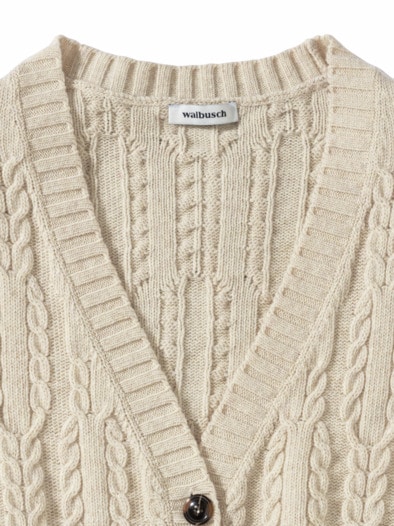 Strickweste Zopfstruktur Creme