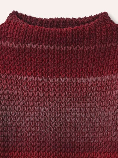 Grobstrick-Pullover Farbverlauf Merlot/Chianti
