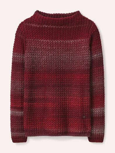Grobstrick-Pullover Farbverlauf Merlot/Chianti