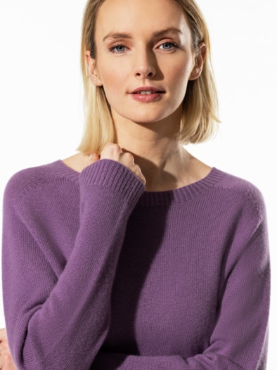 Cashmere-Pullover Nahtlos Orchidee