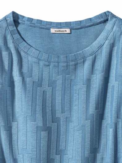 Viskoseshirt Jacquard Jeansblau