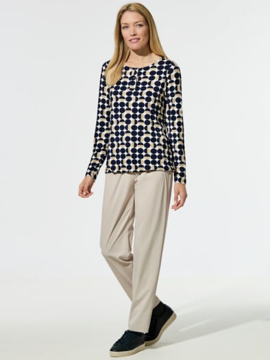 Blousonshirt Modern Dot Marine/Beige