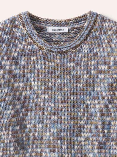 Pullover in bedrucktem Garn Multicolor Smokey Blue
