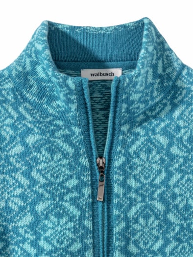 Strickjacke Stern Gletscherblau