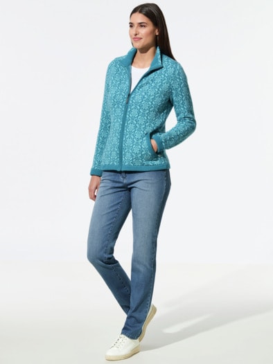 Strickjacke Stern Gletscherblau