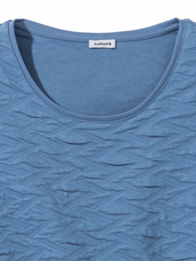 Jacquard-Sweaty 3D Horizontblau