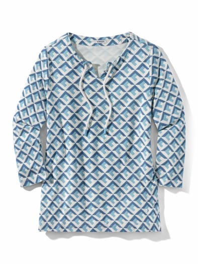 Baumwollshirt Labyrinth Blau