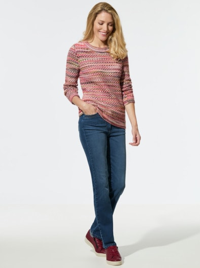 Softcotton-Pullover Farbverlauf Multicolor Rosenholz