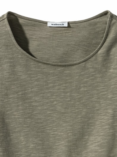 Baumwollshirt Dekospitze Khaki