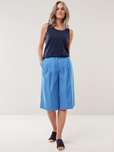 Baumwoll-Basic -Top Marine