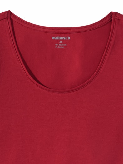 Baumwoll-Basic -Top Feuerrot