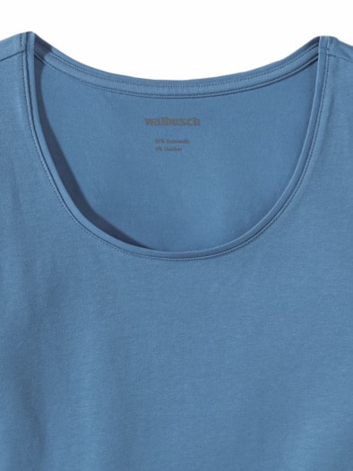 Baumwoll-Basic -Top Jeansblau