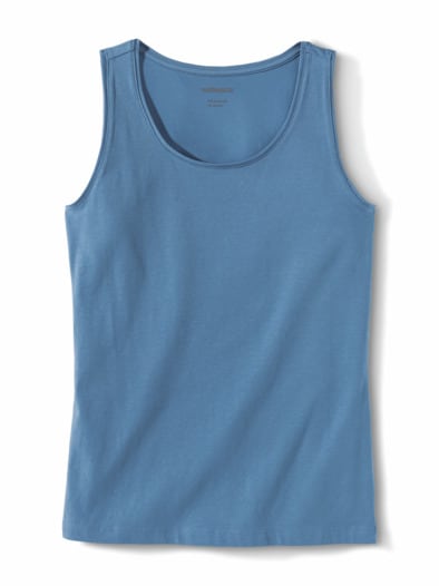 Baumwoll-Basic -Top Jeansblau