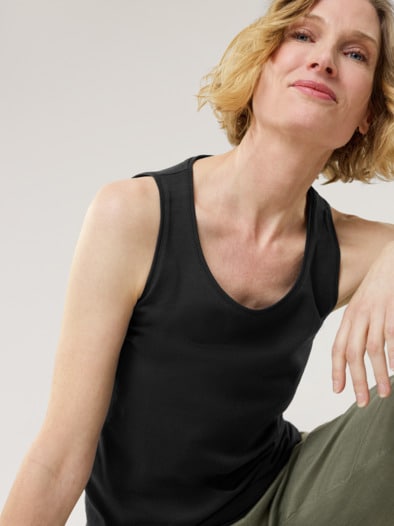 Baumwoll-Basic -Top Schwarz
