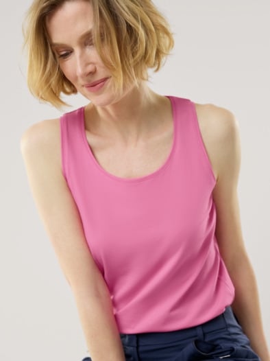 Baumwoll-Basic -Top Malve
