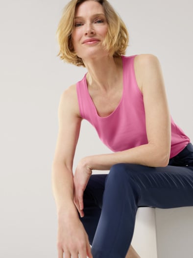 Baumwoll-Basic -Top Malve
