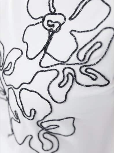 Baumwollshirt Kordelstickerei Weiß