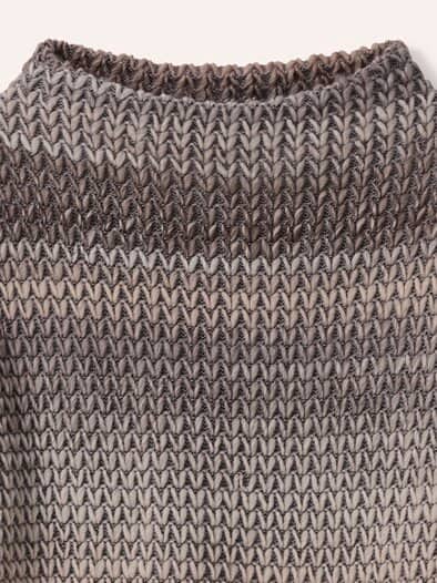 Grobstrick-Pullover Farbverlauf Creme/Praline