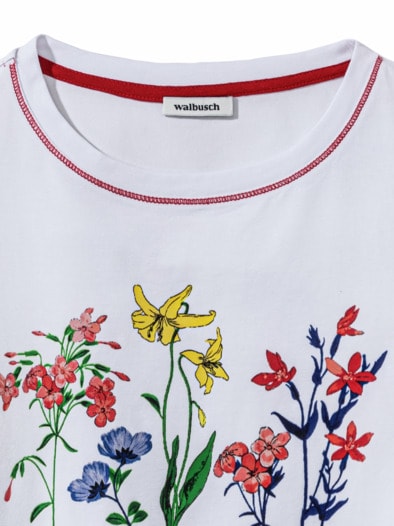 Baumwollshirt Gardenflowers Weiß