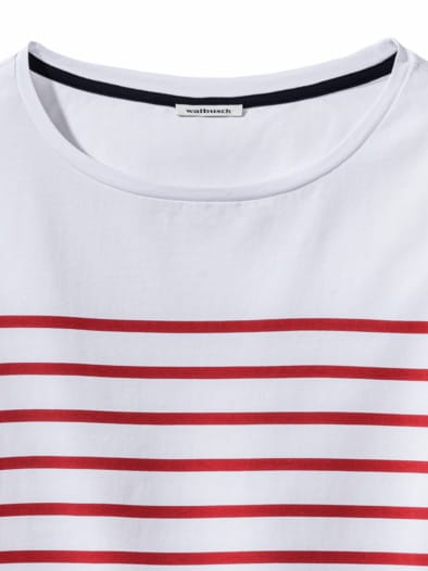 Ringelshirt-Softcotton Weiß/Rot
