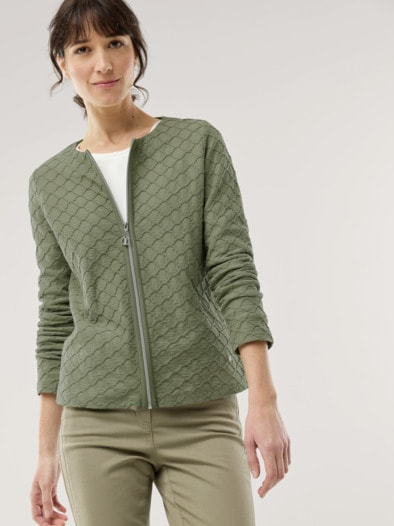 Baumwolljacke Strukturmuster Khaki