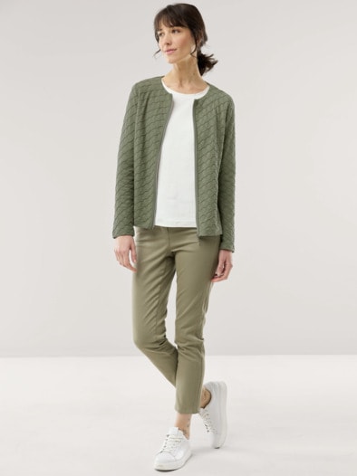 Baumwolljacke Strukturmuster Khaki