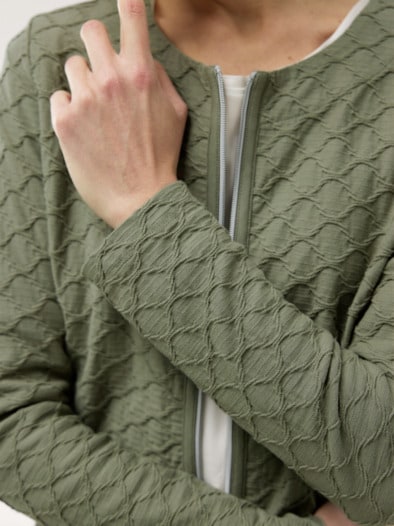 Baumwolljacke Strukturmuster Khaki