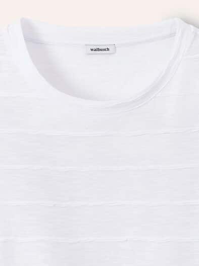 Baumwollshirt Streifenstruktur LA Weiß