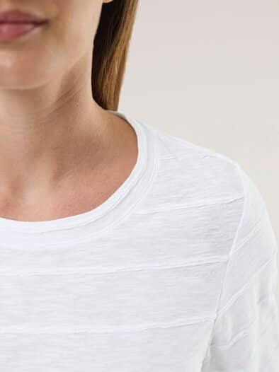 Baumwollshirt Streifenstruktur LA Weiß