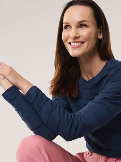 Baumwollshirt Streifenstruktur LA Marine