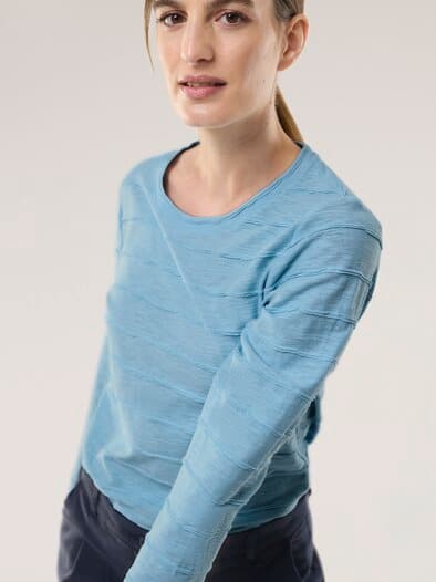 Baumwollshirt Streifenstruktur LA Skyblue