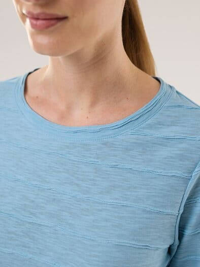 Baumwollshirt Streifenstruktur LA Skyblue