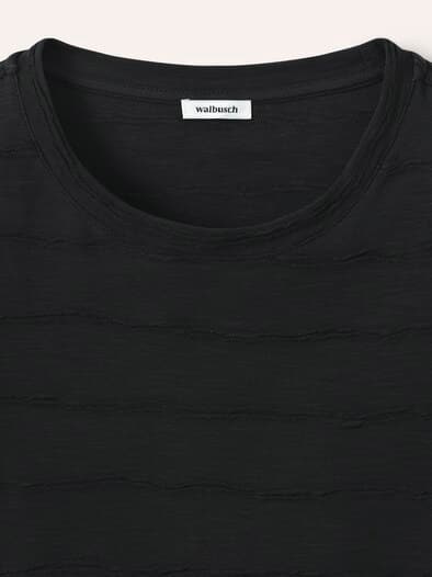 Baumwollshirt Streifenstruktur LA Schwarz