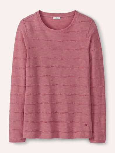 Baumwollshirt Streifenstruktur LA Rosenholz