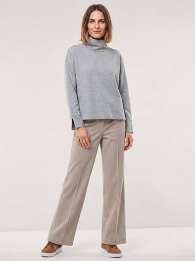 Wärmendes Sweatshirt mit Schalkragen Silber Melange