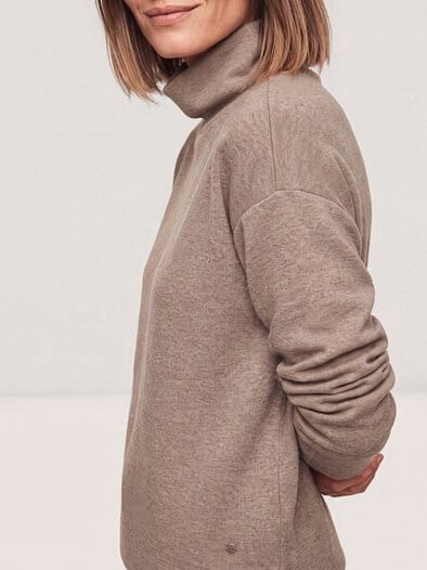 Wärmendes Sweatshirt mit Schalkragen Praline Melange