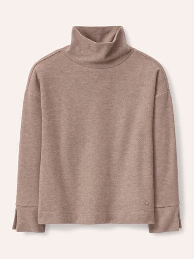 Wärmendes Sweatshirt mit Schalkragen Praline Melange