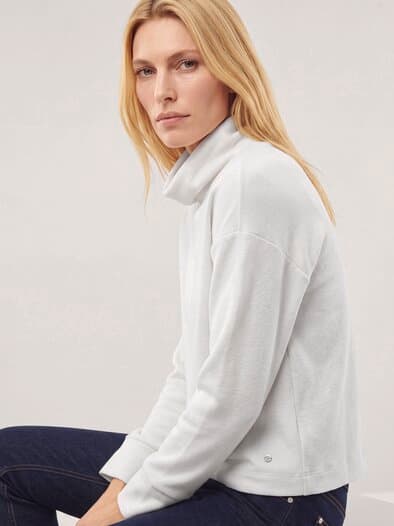 Wärmendes Sweatshirt mit Schalkragen Offwhite