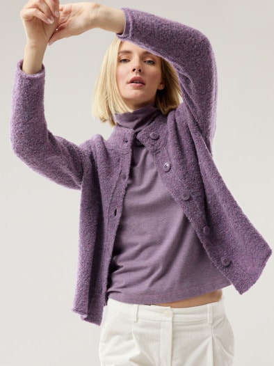 Baby Alpaka Strickjacke Mauve