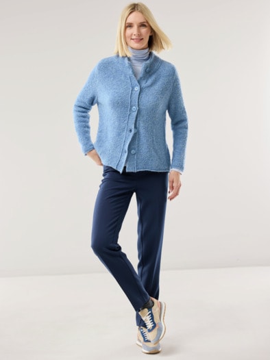 Baby Alpaka Strickjacke Jeansblau