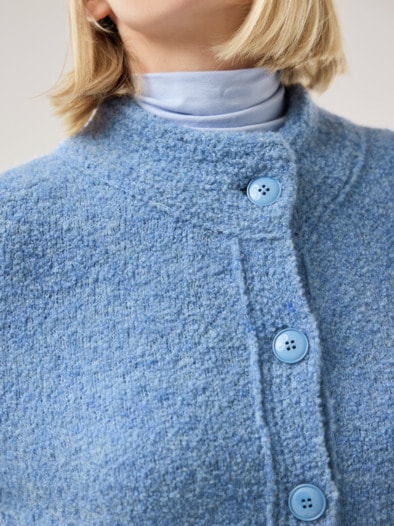 Baby Alpaka Strickjacke Jeansblau