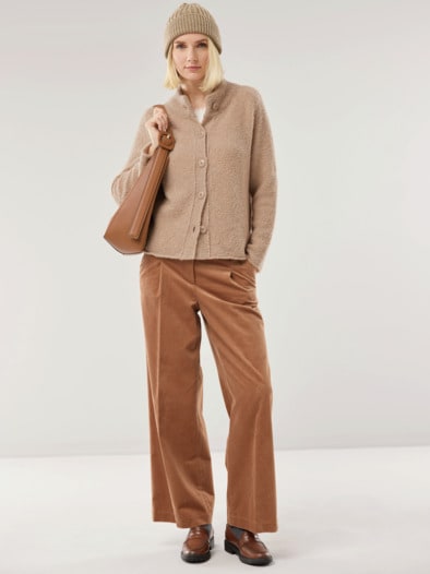 Baby Alpaka Strickjacke Sand